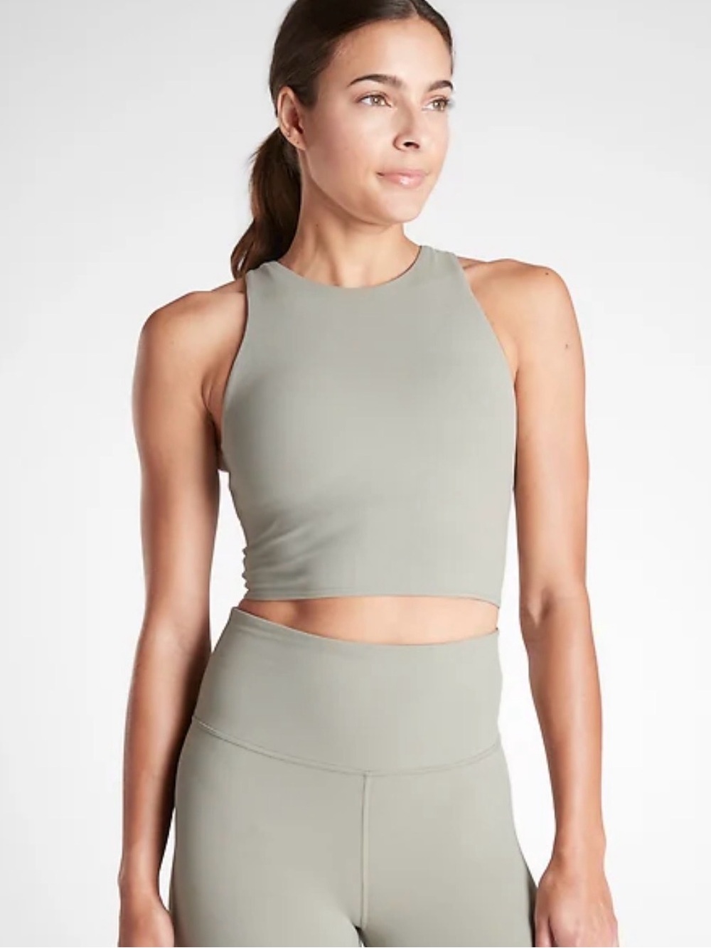 Athleta Conscious Crop Bra Light Sage Green